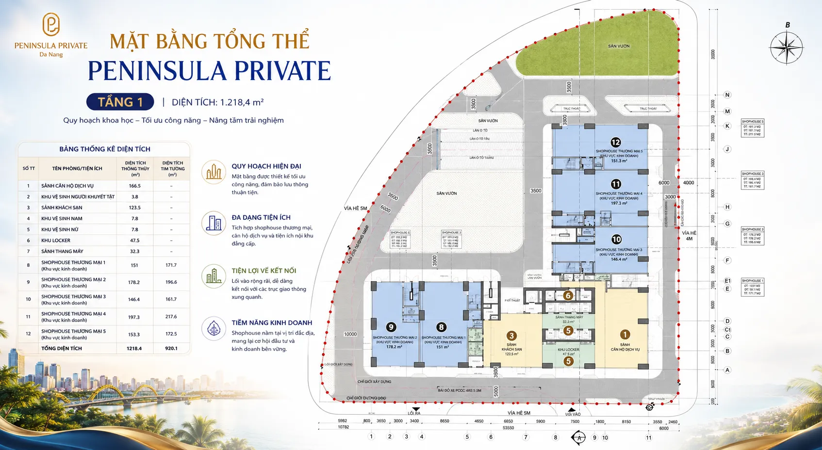 Mặt bằng Peninsula Private Đà Nẵng – Thiết kế căn hộ tối ưu cho không gian sống đẳng cấp