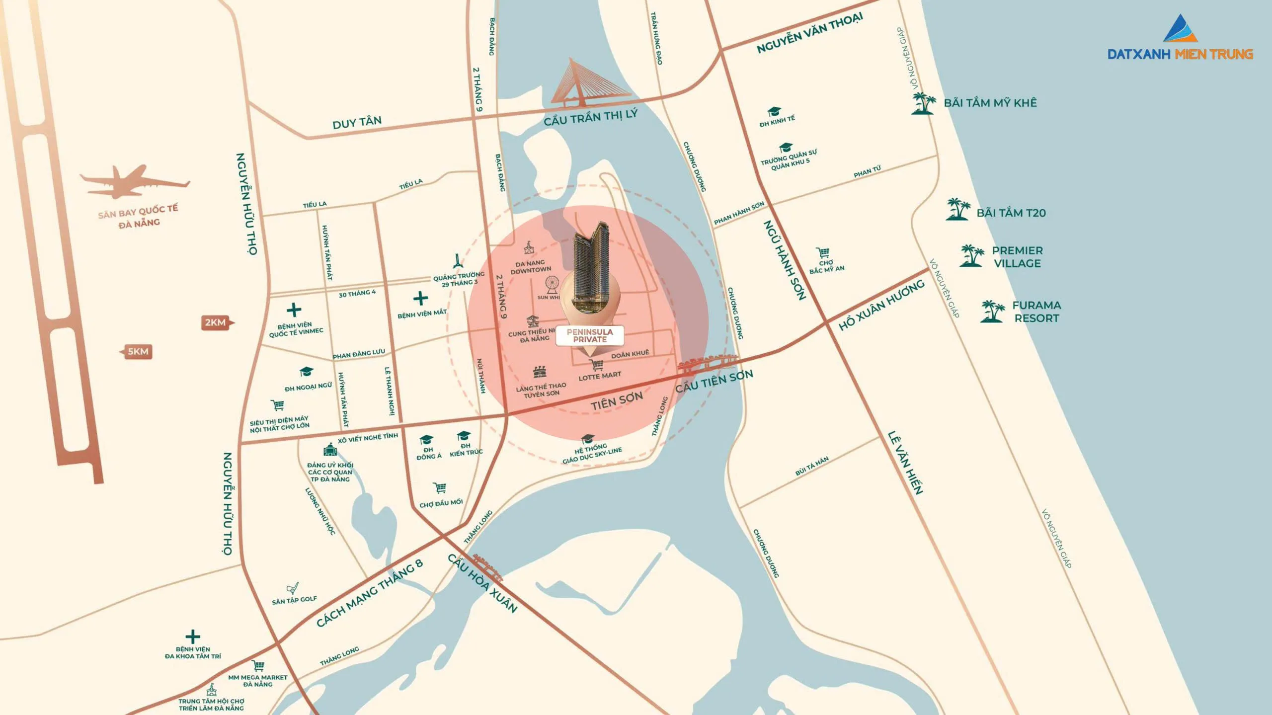 Vị trí Peninsula Private - Tâm điểm Downtown Đà Nẵng